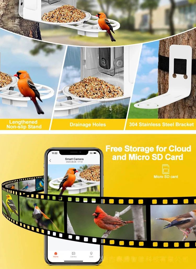 Solar AI Smart Bird Feeder with 3MP HD product detail 11
