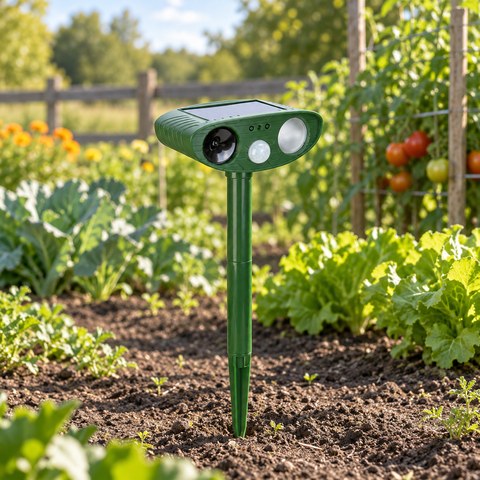 Solar Animal Repeller equipment in a relevant outdoor setting