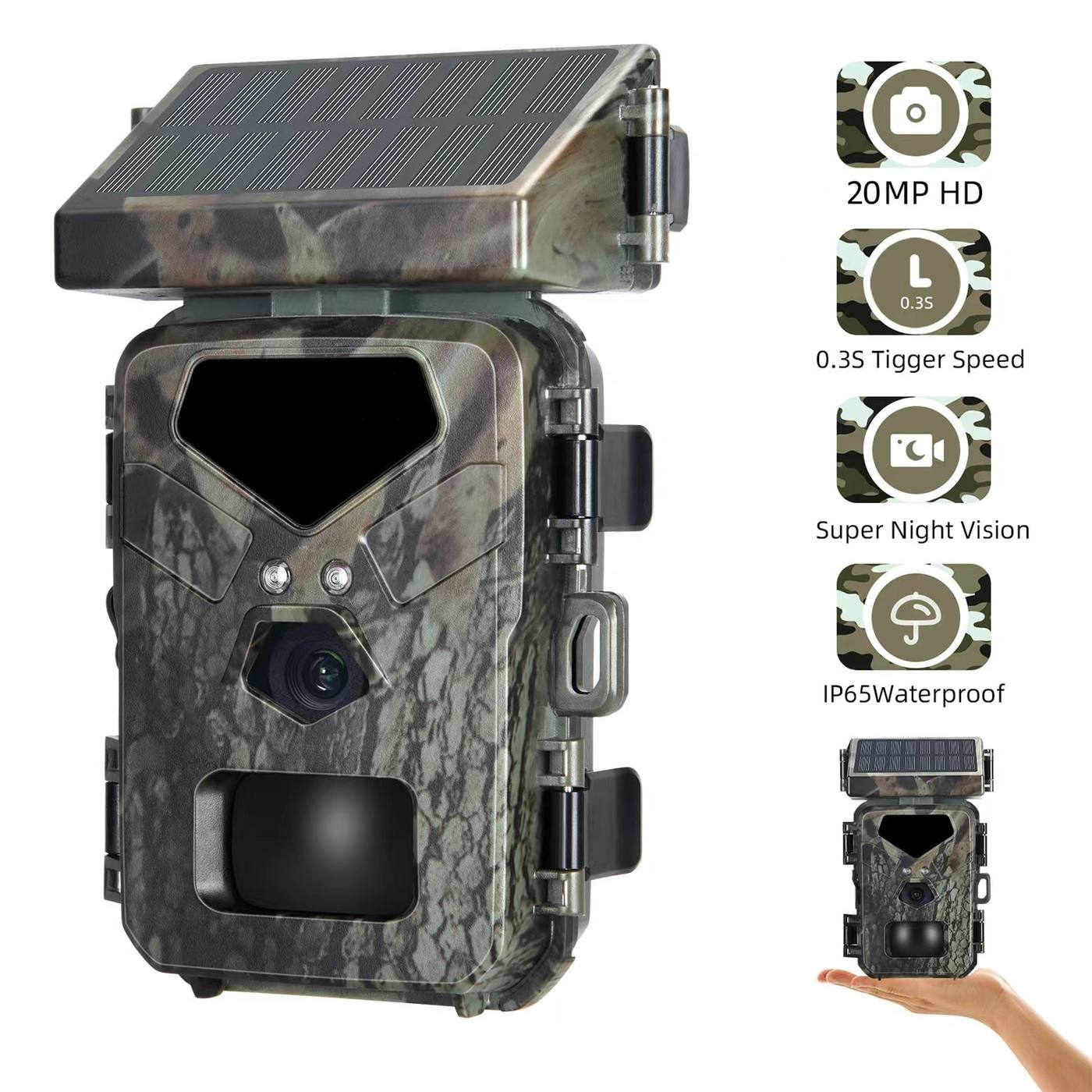 Solar Power Integrated Outdoor Security Hunting Trail MinMax Outdoors product detail image 2