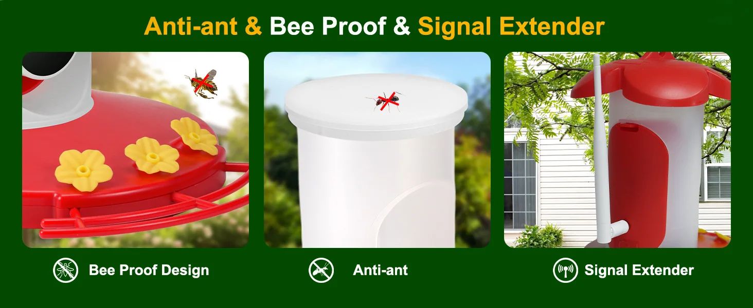 Solar Powered AI Hummingbird Feeder Camera 2K Live product detail 3