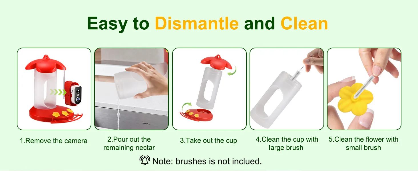 Solar Powered AI Hummingbird Feeder Camera 2K Live product detail 6