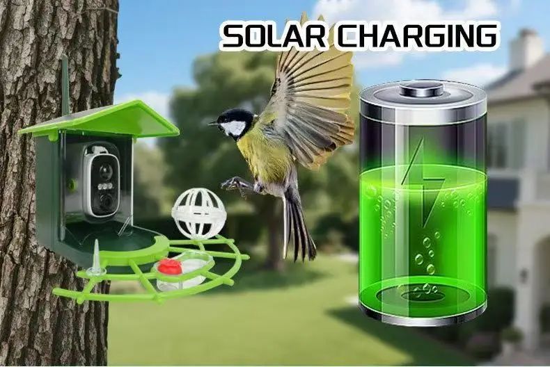 Solar Powered Auto-Capture Bird Feeder Plastic Material AI product detail 3
