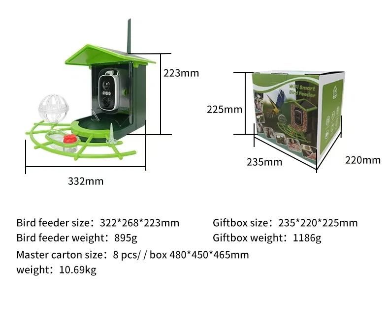Solar Powered Auto-Capture Bird Feeder Plastic Material AI product detail 6
