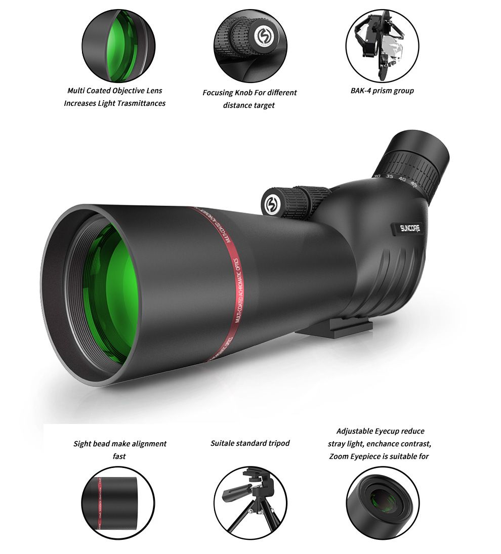 Spotting Scope 15-45X60 Bird Watching BAK4 Telescope with product detail 5