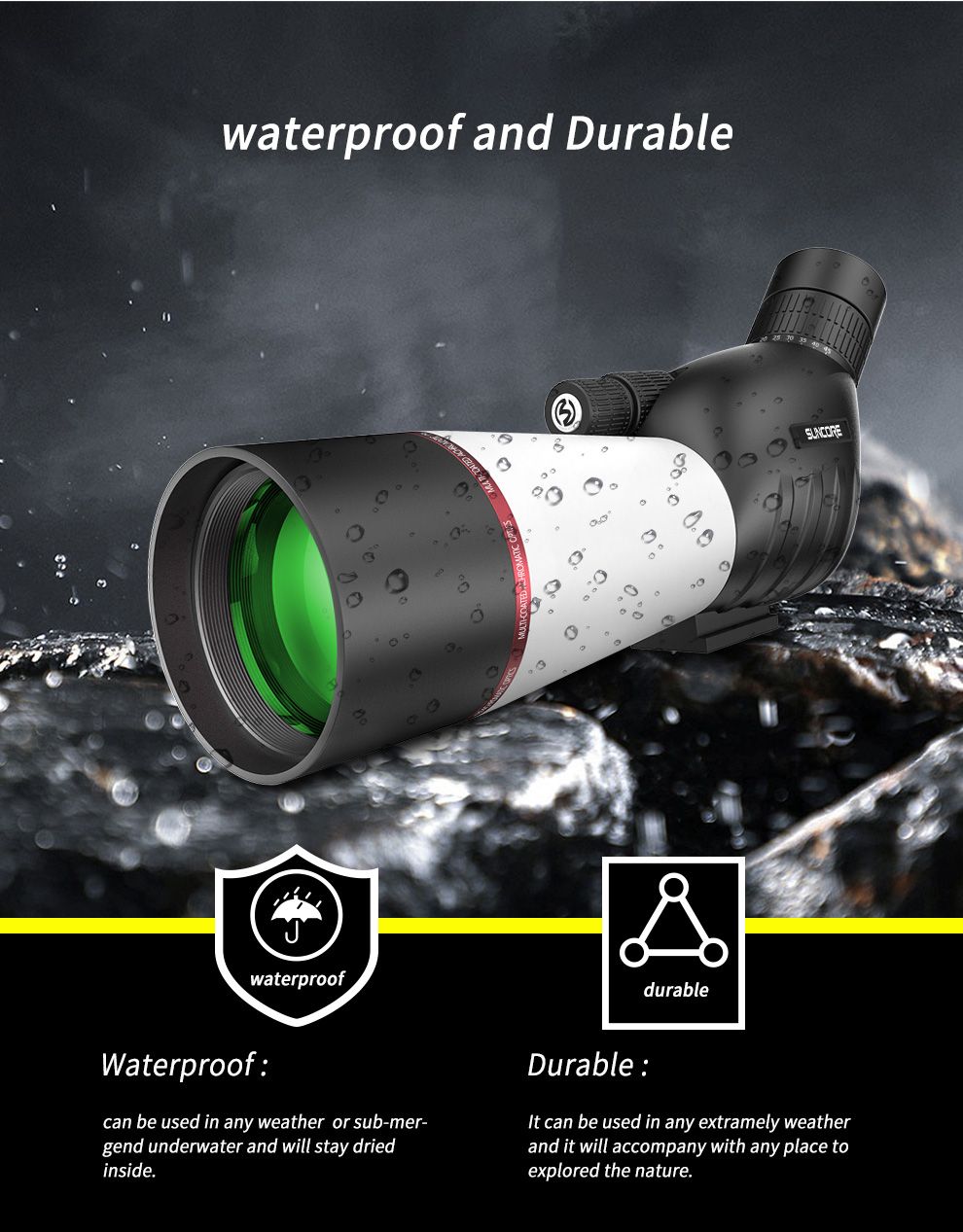 Spotting Scope 15-45X60 Bird Watching BAK4 Telescope with product detail 7