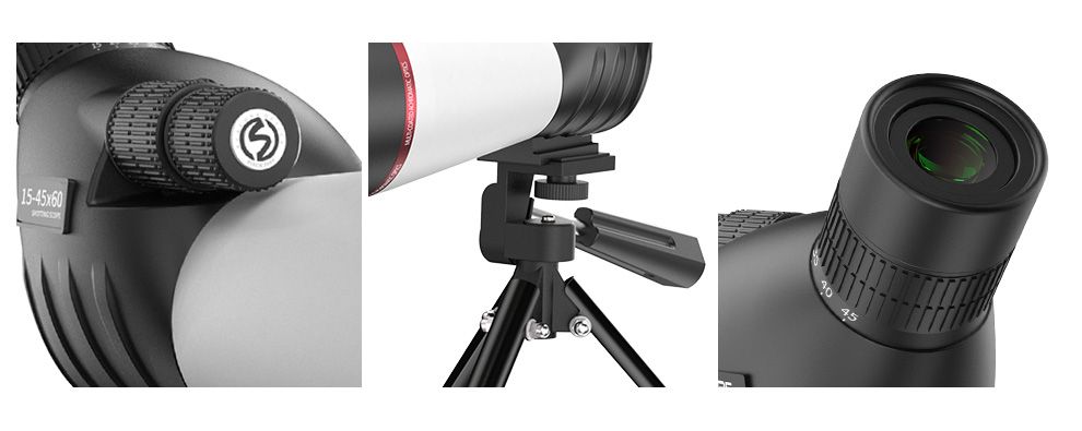 Spotting Scope 15-45X60 Bird Watching BAK4 Telescope with product detail 9