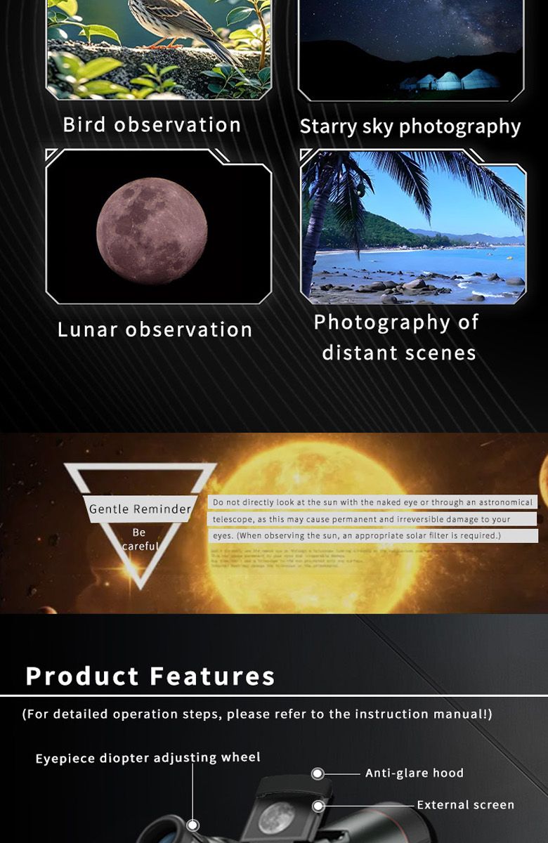 SPX5-80 Digital Telescope 4K Video 350x Zoom Long product detail 10