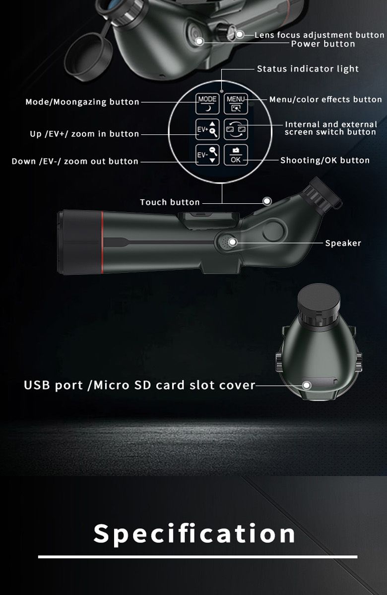 SPX5-80 Digital Telescope 4K Video 350x Zoom Long product detail 11