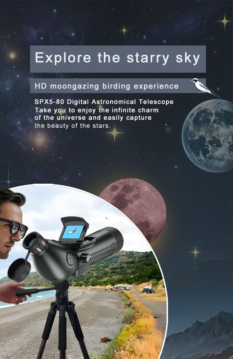 SPX5-80 Digital Telescope 4K Video 350x Zoom Long product detail 12
