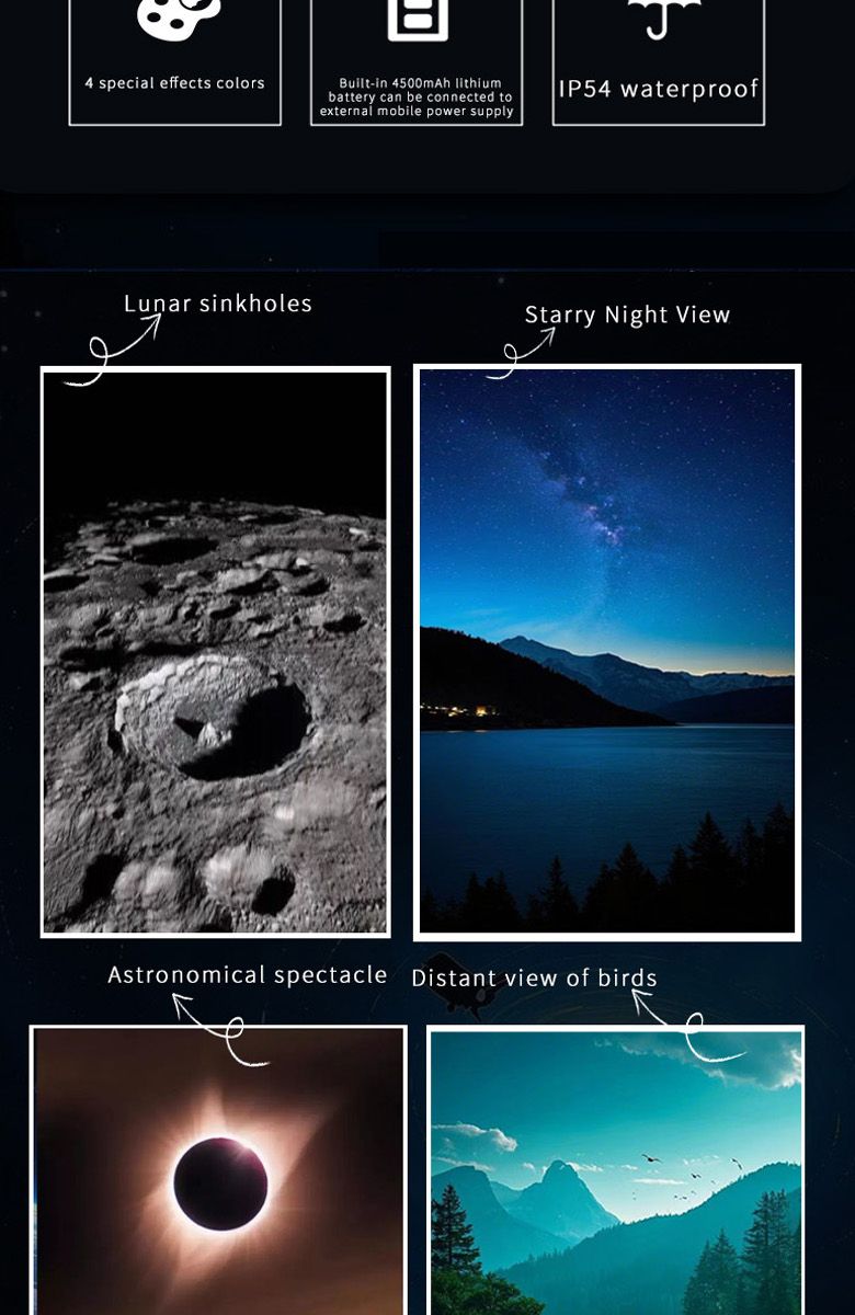 SPX5-80 Digital Telescope 4K Video 350x Zoom Long product detail 14