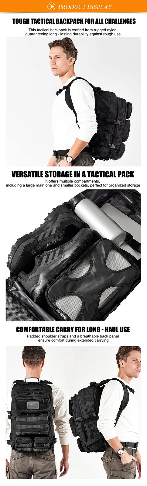 Tactical 50L Lightweight Water Resistant Moore Backpack product detail 4