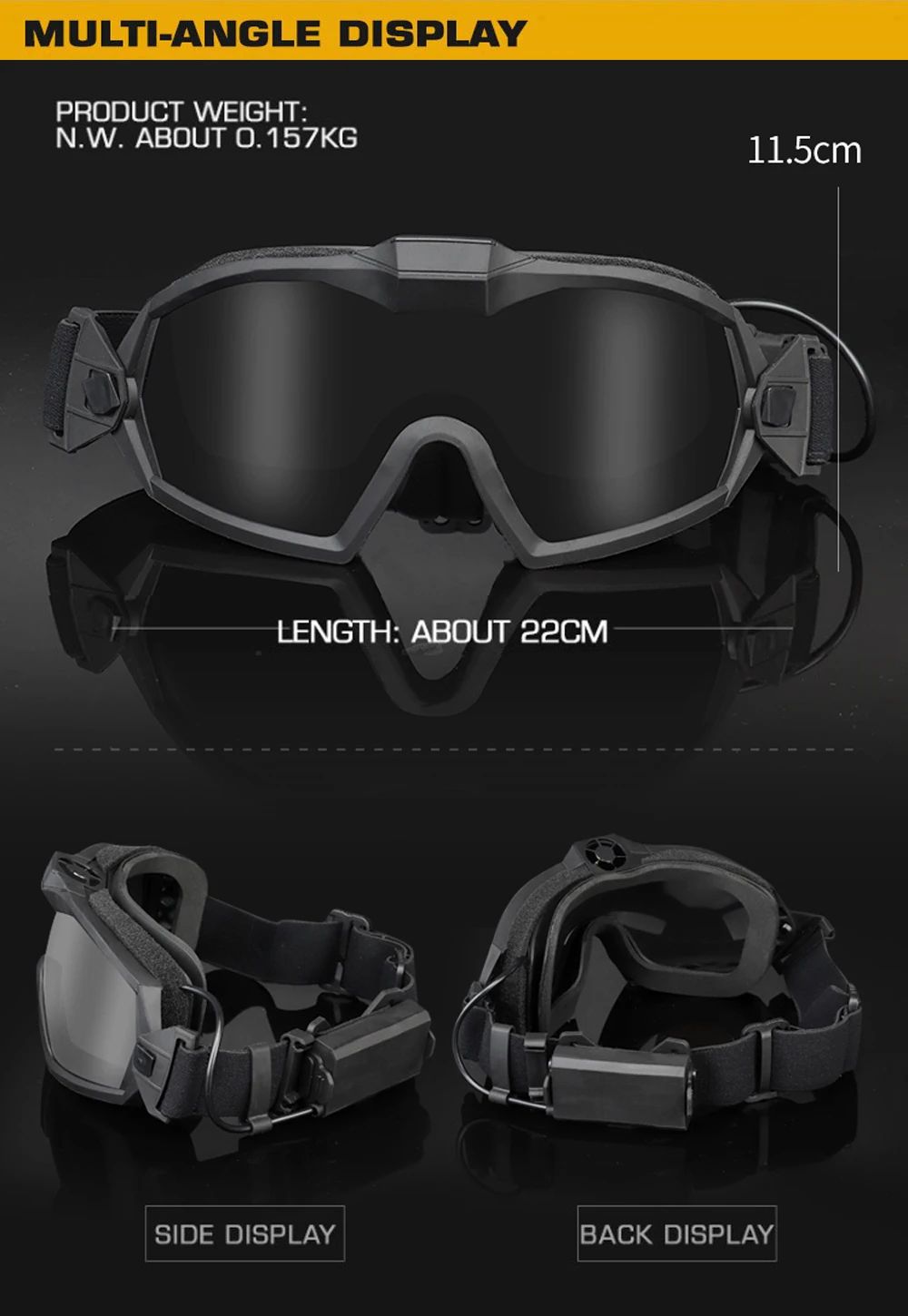 Tactical Anti-fog Goggles Ski Airsoft CS Protective Glasses product detail 3