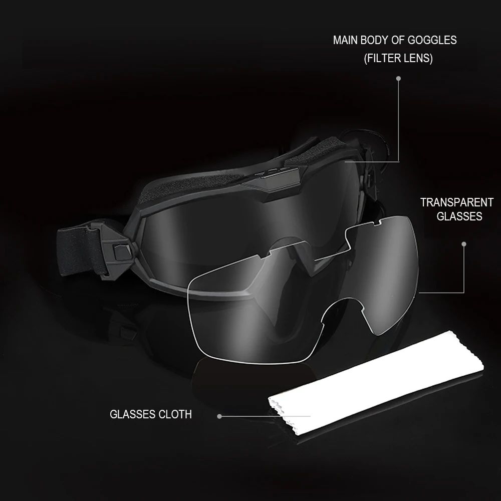 Tactical Anti-fog Goggles Ski Airsoft CS Protective Glasses product detail 4