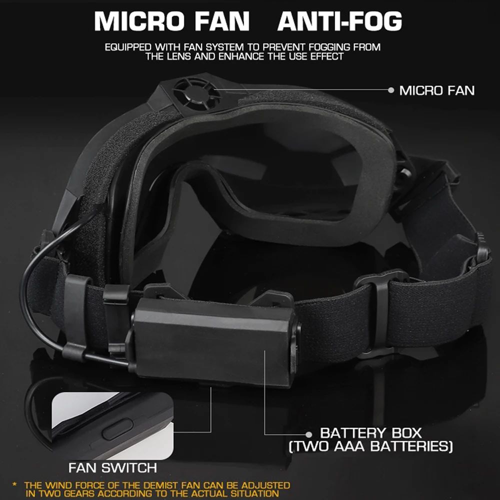 Tactical Anti-fog Goggles Ski Airsoft CS Protective Glasses product detail 6