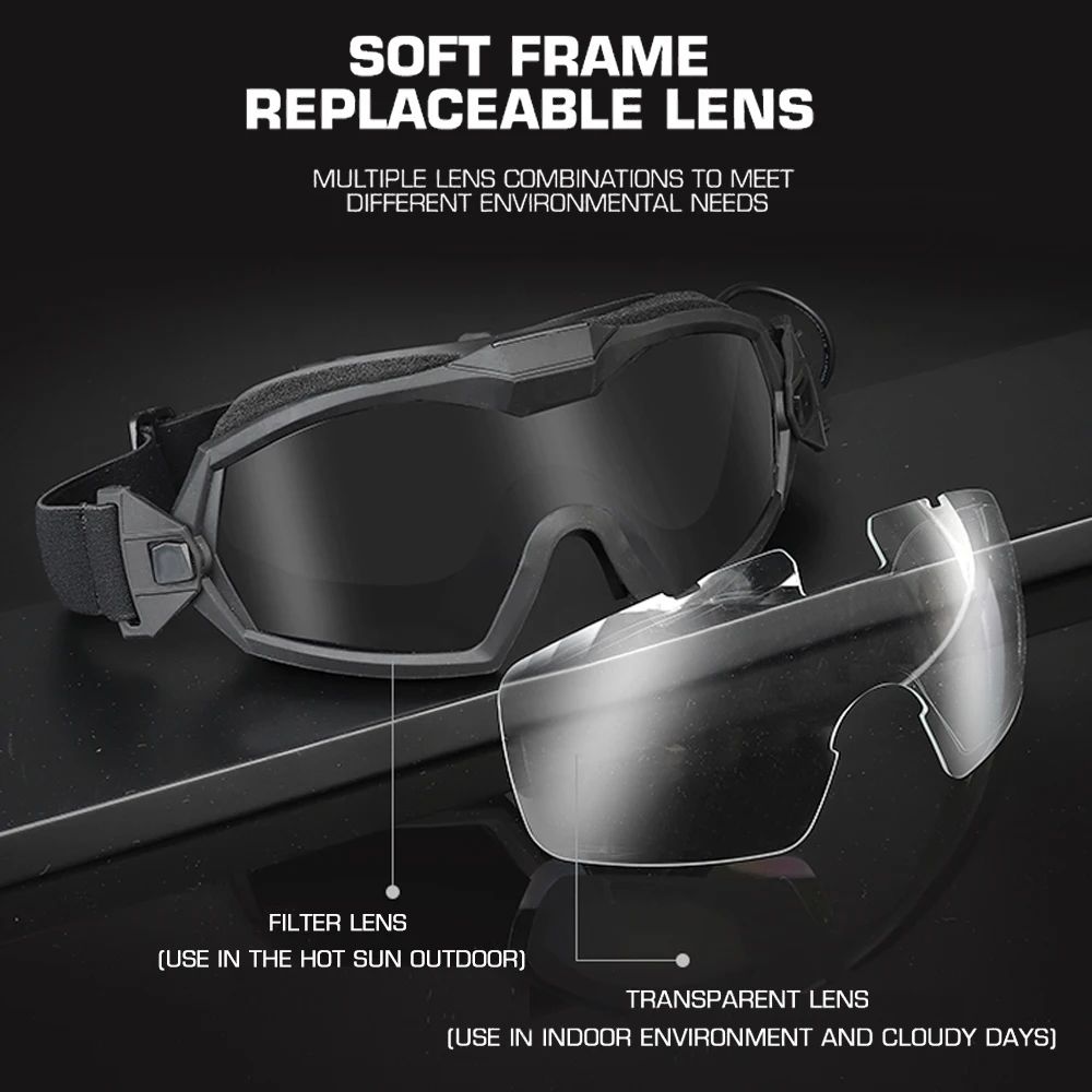Tactical Anti-fog Goggles Ski Airsoft CS Protective Glasses product detail 7