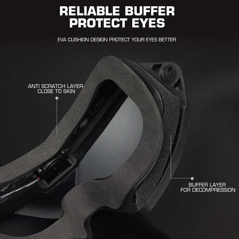 Tactical Anti-fog Goggles Ski Airsoft CS Protective Glasses product detail 9