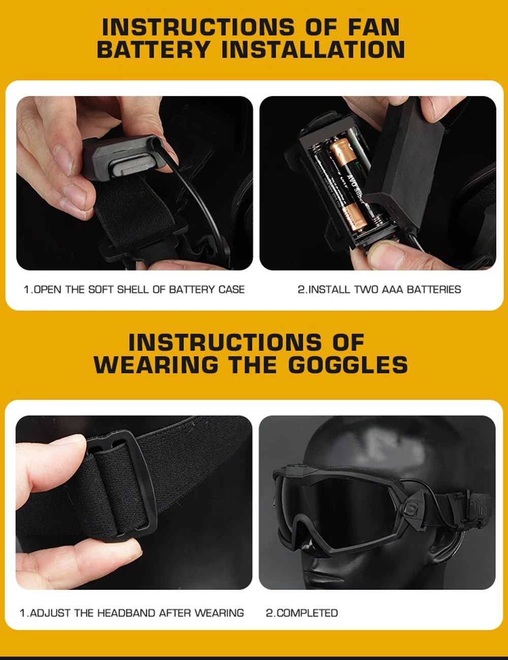 Tactical Anti-fog Goggles Ski Airsoft CS Protective Glasses product detail 13