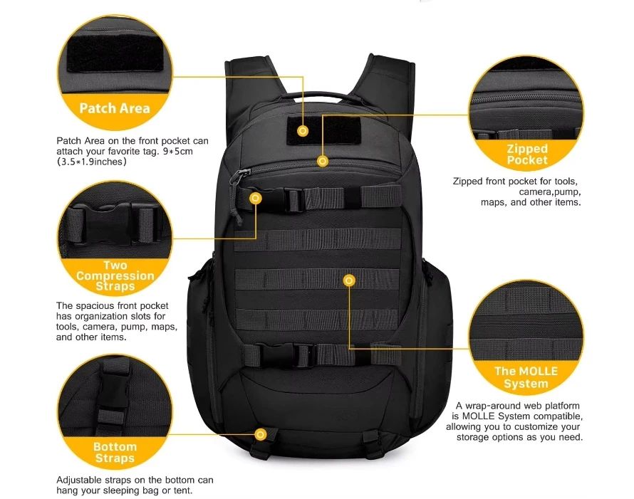 Tactical Backpack Oxford Large Capacity for Hiking Outdoor product detail 2