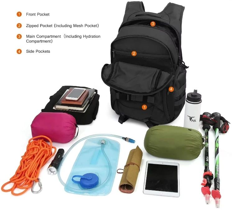 Tactical Backpack Oxford Large Capacity for Hiking Outdoor product detail 8