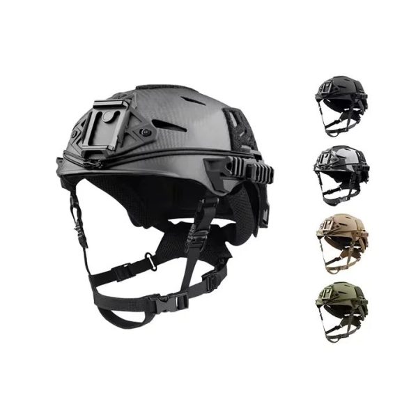 Tactical Carbon Fibre Helmet-Black 4mm Thick main