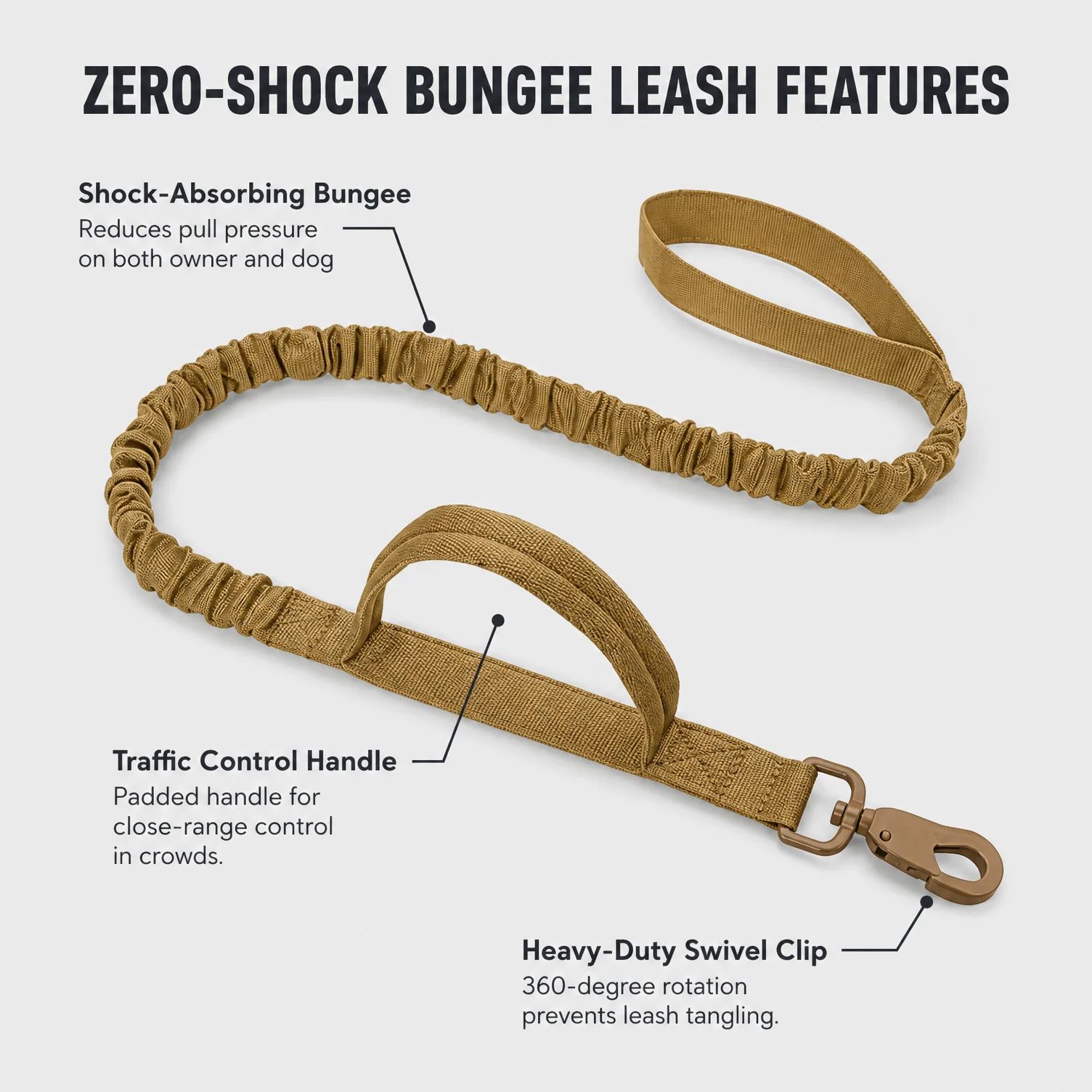 Tactical Dog Harness Set 3 Piece Tan MOLLE product detail 3