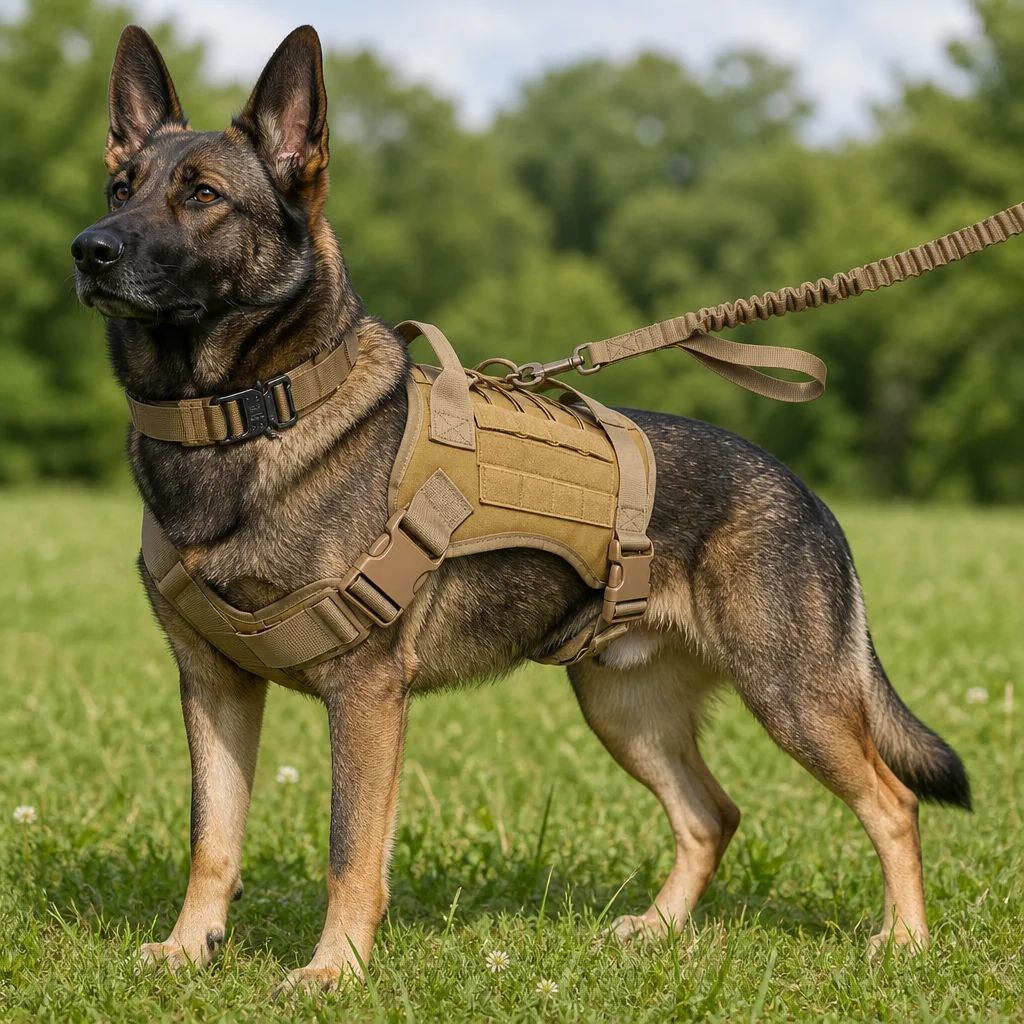 Tactical Dog Harness Set 3 Piece Tan MOLLE product detail 7