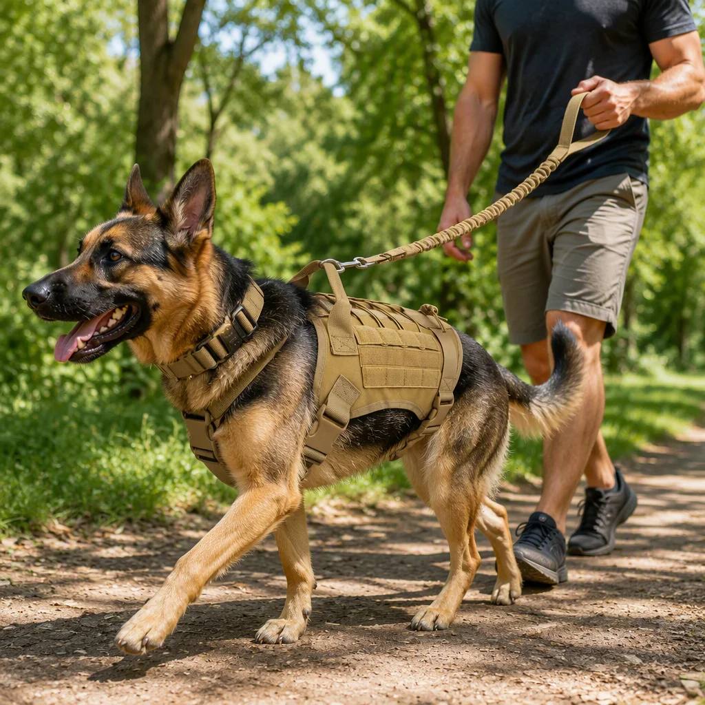 Tactical Dog Harness Set 3 Piece Tan MOLLE product detail 8