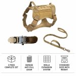 Tactical Dog Harness Set 3 Piece Tan MOLLE gallery 03