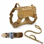 Tactical Dog Harness Set 3 Piece Tan MOLLE main