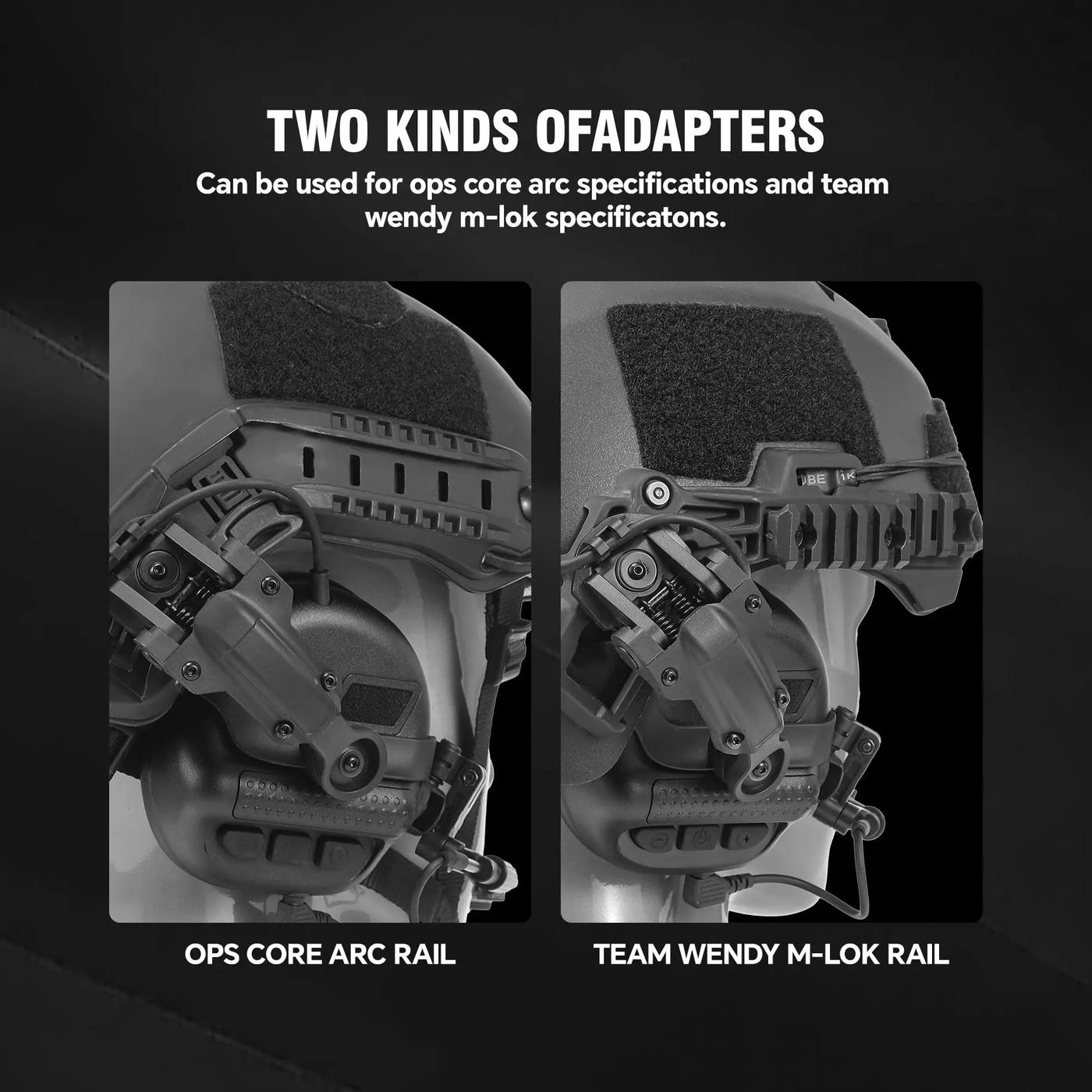 Tactical Electronic Hearing Protection Earmuffs, Adjustable product detail 3