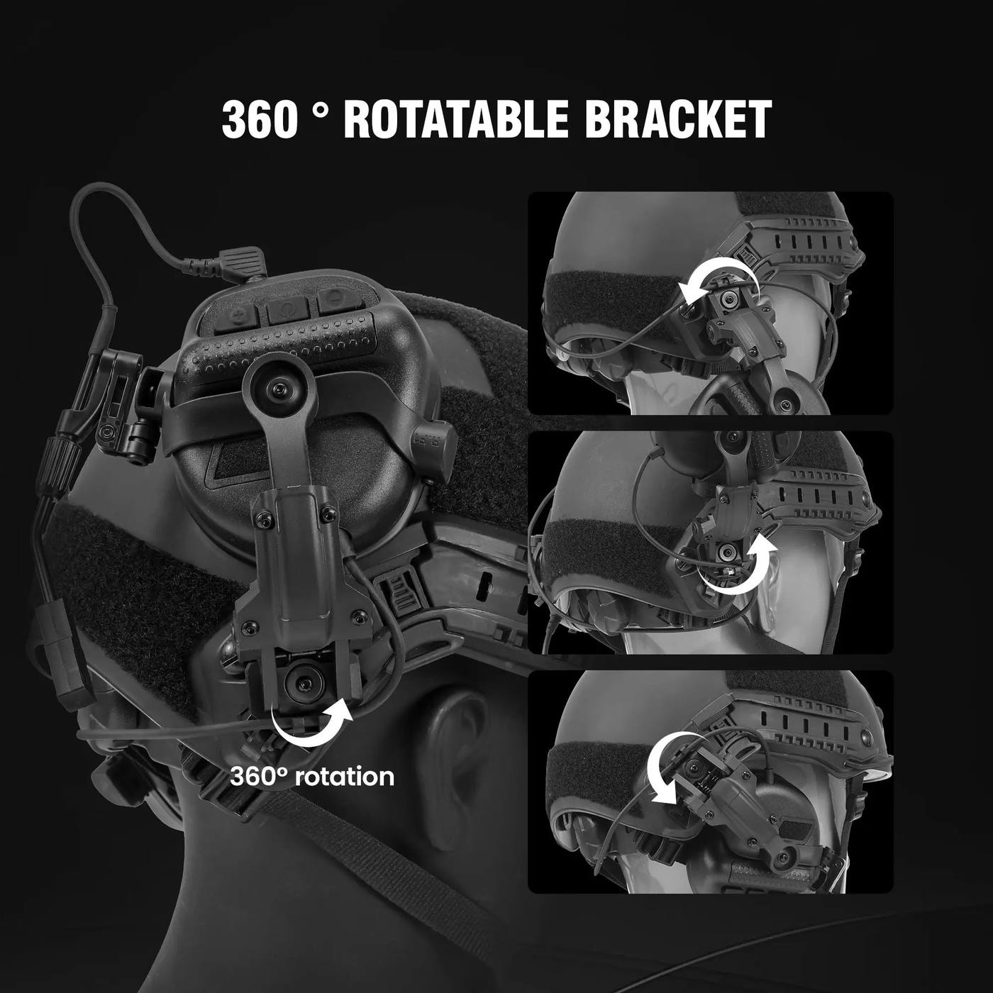 Tactical Electronic Hearing Protection Earmuffs, Adjustable product detail 4