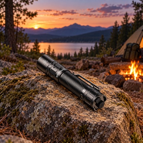 Tactical Flashlight equipment in a relevant outdoor setting
