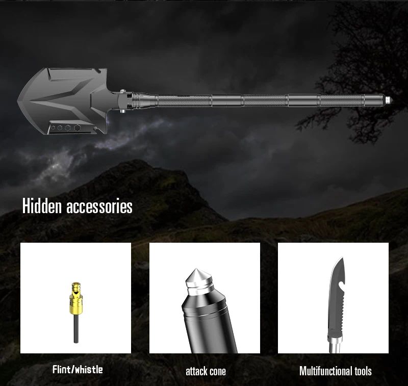 Tactical Folding Shovel and Axe Tool with 16-in-1 product detail 7