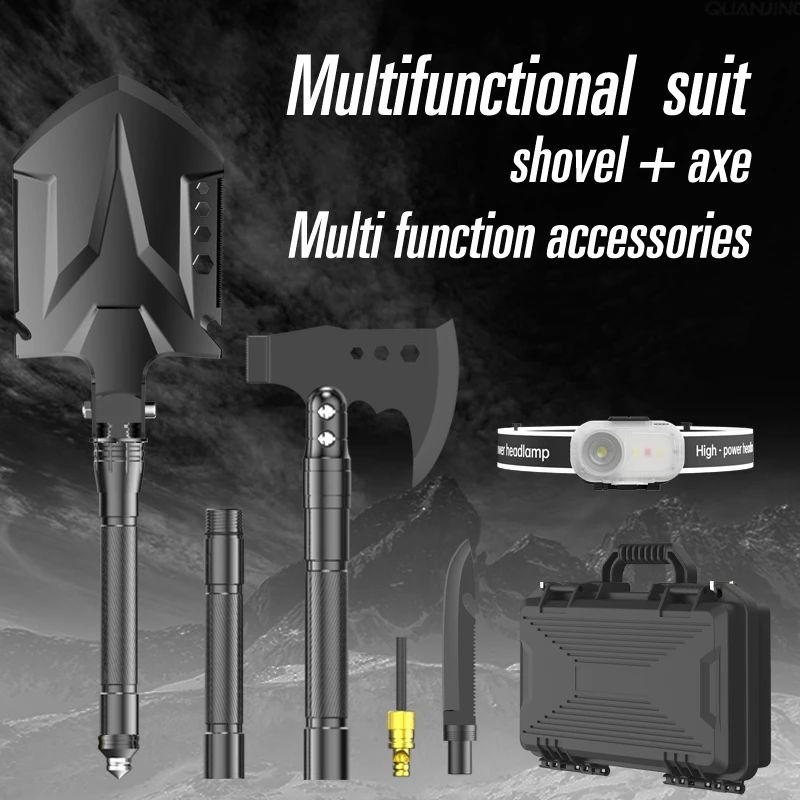 Tactical Folding Shovel and Axe Tool with 16-in-1 product detail 11