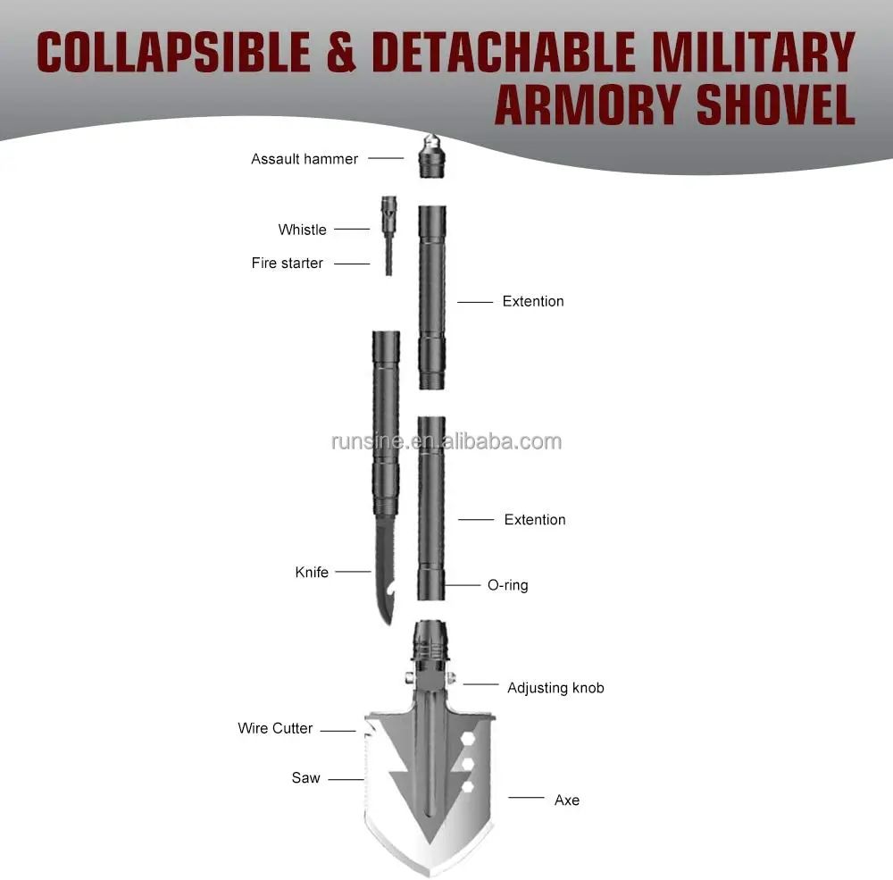 Tactical Folding Shovel Survival Folding Camping Shovel, product detail 5