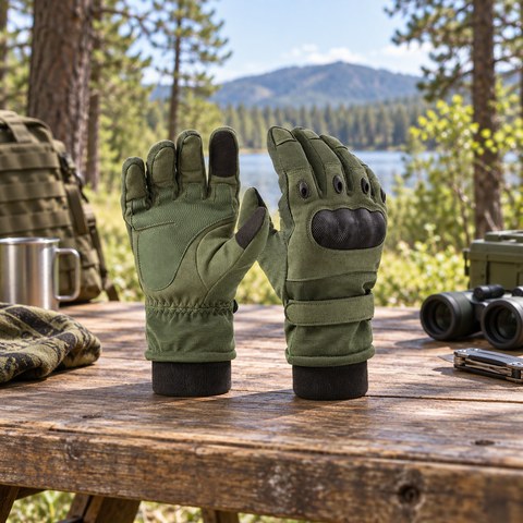 Tactical Gloves equipment in a relevant outdoor setting