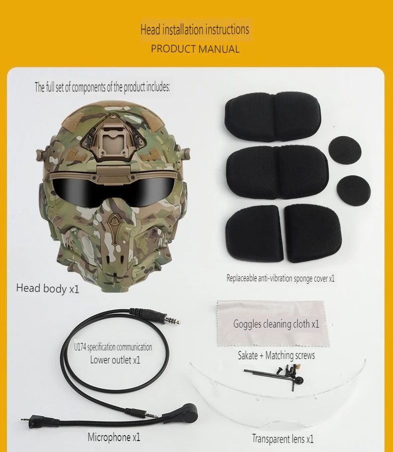Tactical Helmet Outdoor Protector Built-in Headset Multiple product detail 1