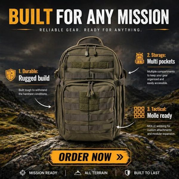 Tactical Molle Backpack Large Capacity Assault Rucksack main