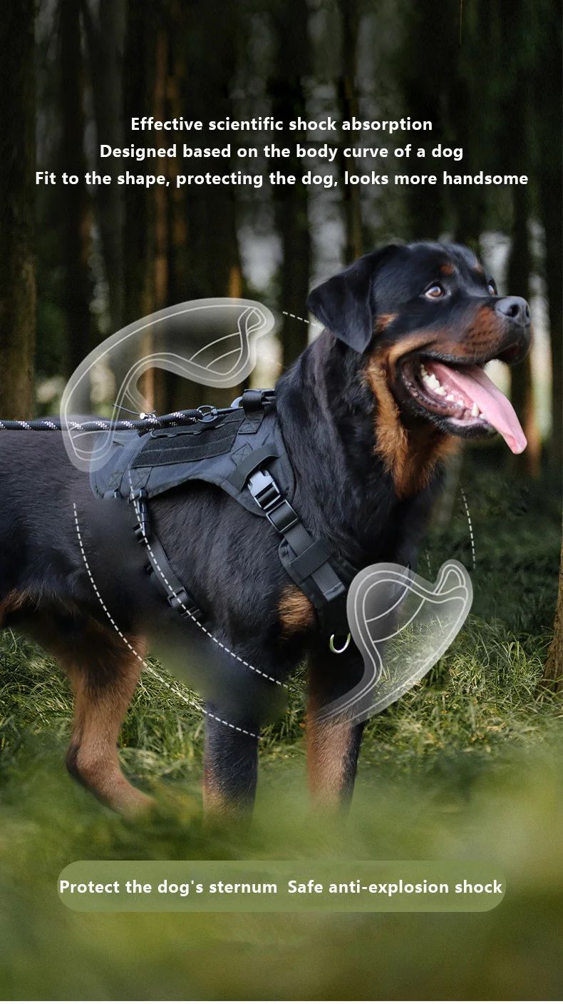 Tactical Nylon Dog Harness Vest Adjustable Breathable product detail 3