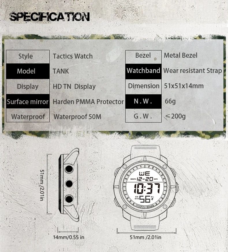 Tan-K Men Digital Chronograph Smart Sports Outdoor product detail 3