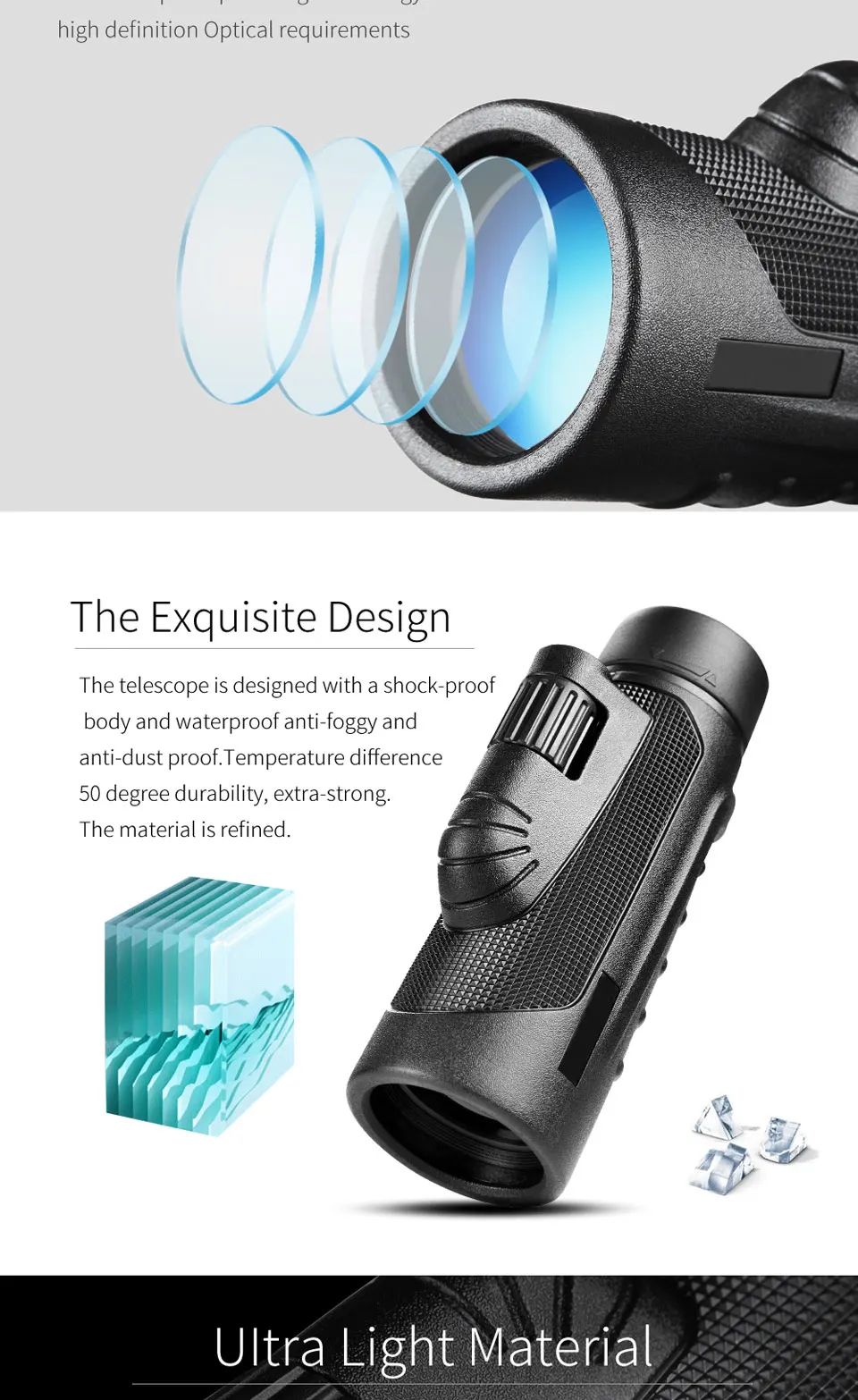 Thermal Monocular 10x42 Hd Digital Wide Angle Vision product detail 5