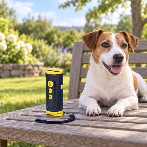 Unltrasonic Bark Control equipment in a relevant outdoor setting