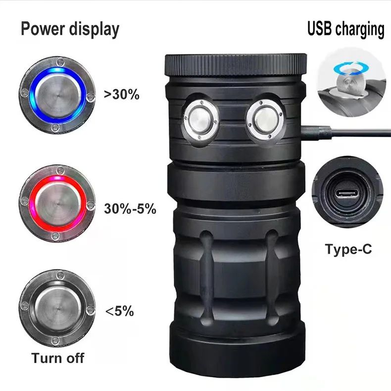 USB Rechargeable Underwater Searchlight Built in Battery product detail 6
