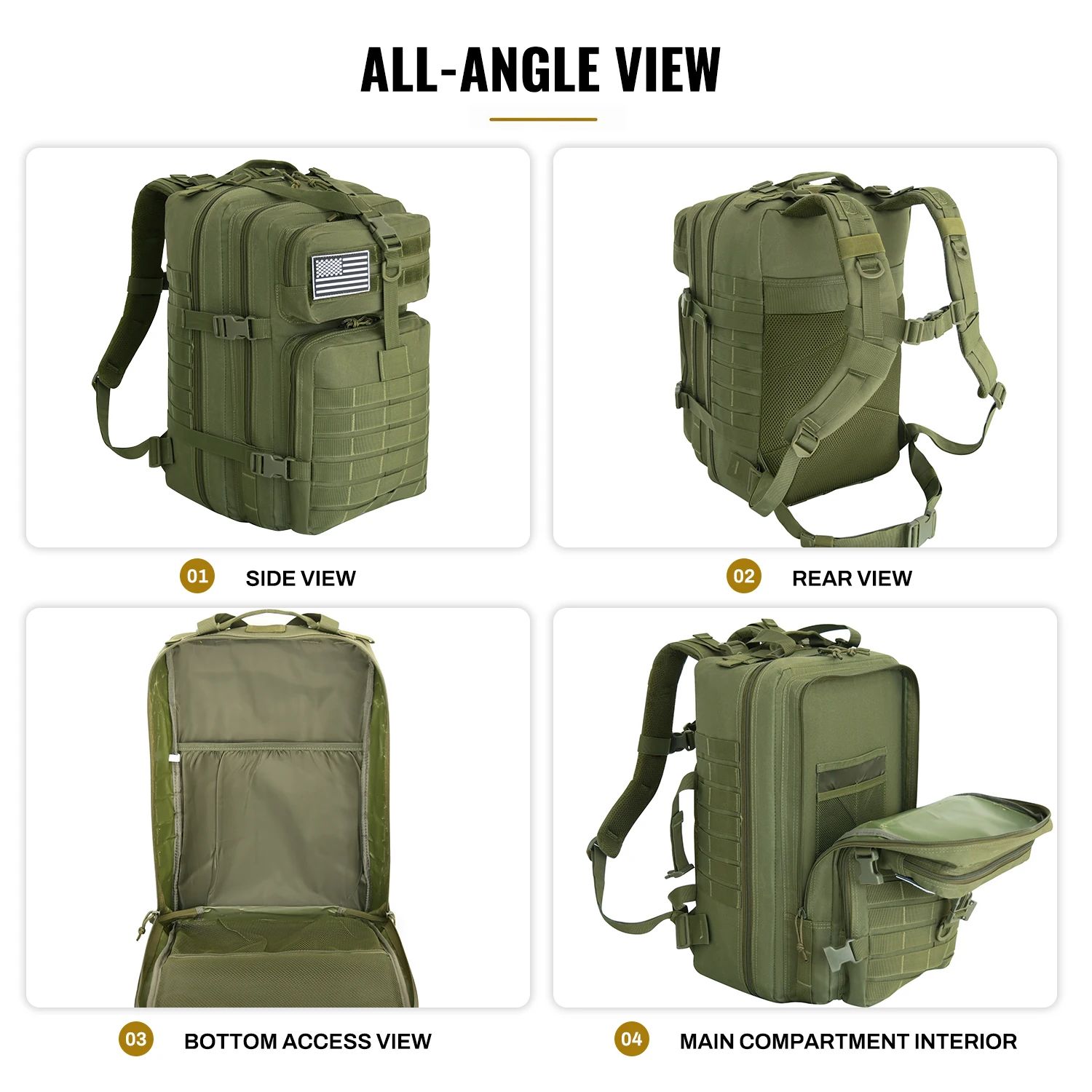 Waterproof Lightweight EDC Daypack Outdoor Adjustable 45L product detail 1