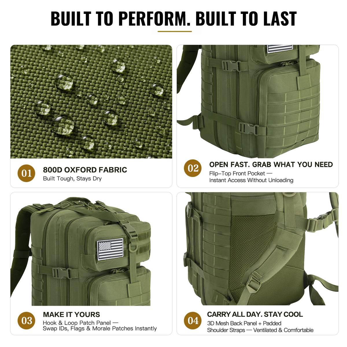 Waterproof Lightweight EDC Daypack Outdoor Adjustable 45L product detail 3