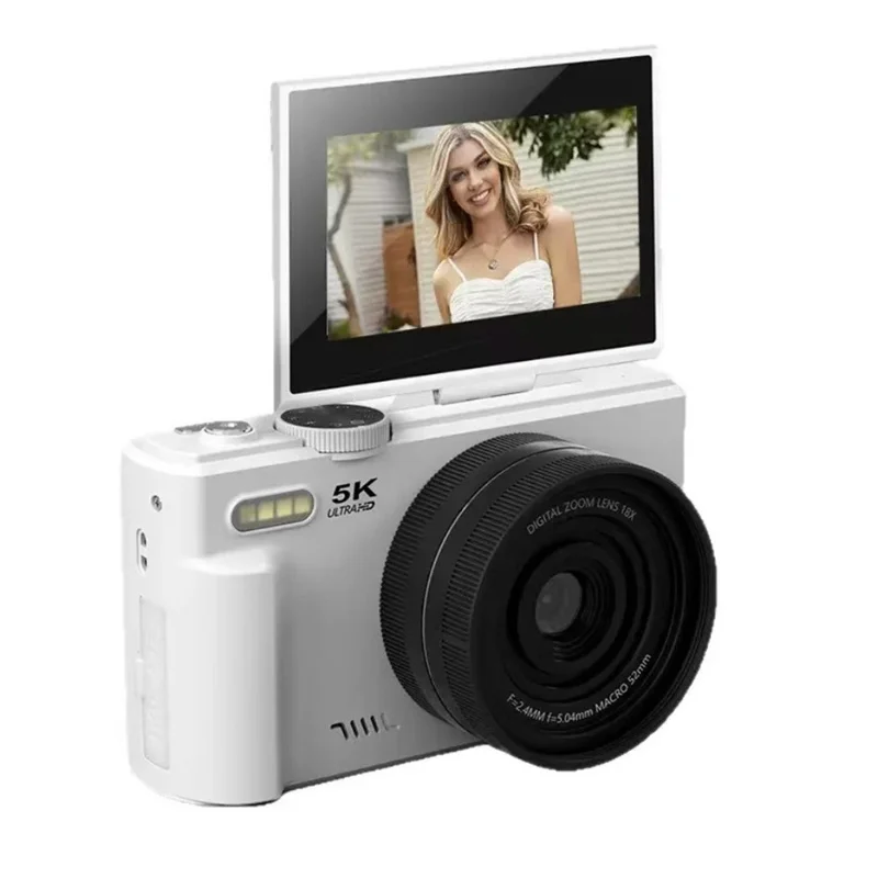 wd08-3-0-inch-hd-flip-screen-digital-camera-5k-video-recorder-with-32gb-card-single-battery-white-for-travel-and-everyday-photography-main Digital Camera main product image