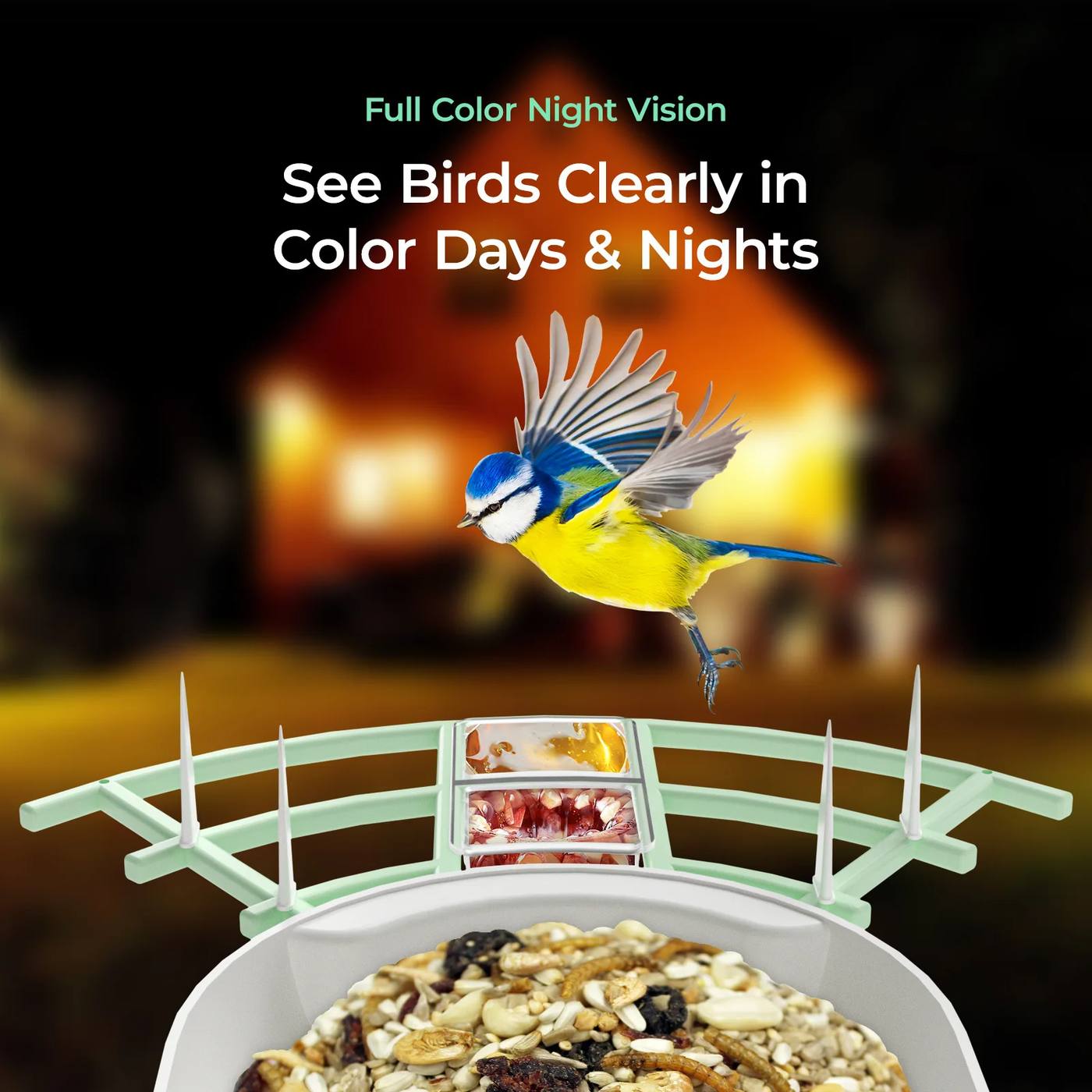 Wifi-Enabled Solar Bird Feeder High Definition 1080p Camera product detail 4