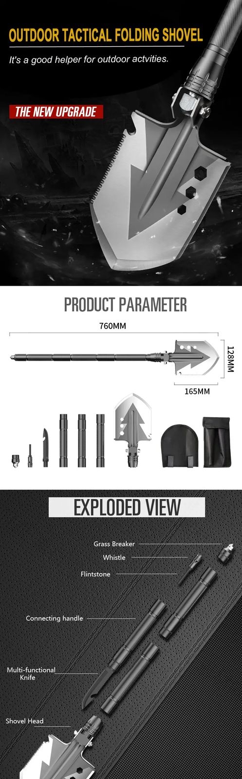 Wilderness Survival Tool Kit Multifunction Folding Tactical product detail 1