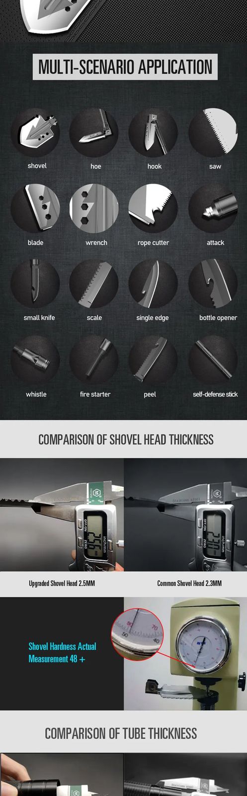 Wilderness Survival Tool Kit Multifunction Folding Tactical product detail 2