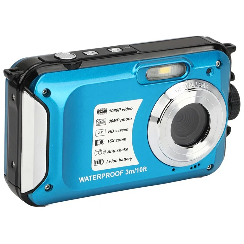 wp05-2-7-inch-lcd-screen-1080p-hd-waterproof-digital-camera-10ft-underwater-camera-for-swimming-diving-blue-for-travel-and-everyday-photography-main Digital Camera main product image
